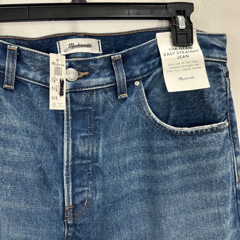 Madewell The Dean Easy Straight Jean Greendale Wash Rigid Blue US 28 NWT - Picture 10 of 14